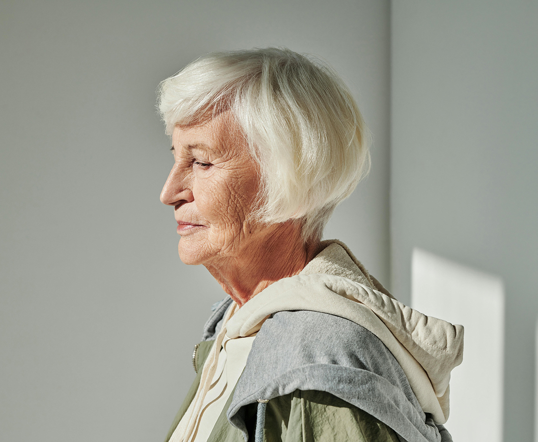 Elderly woman profile